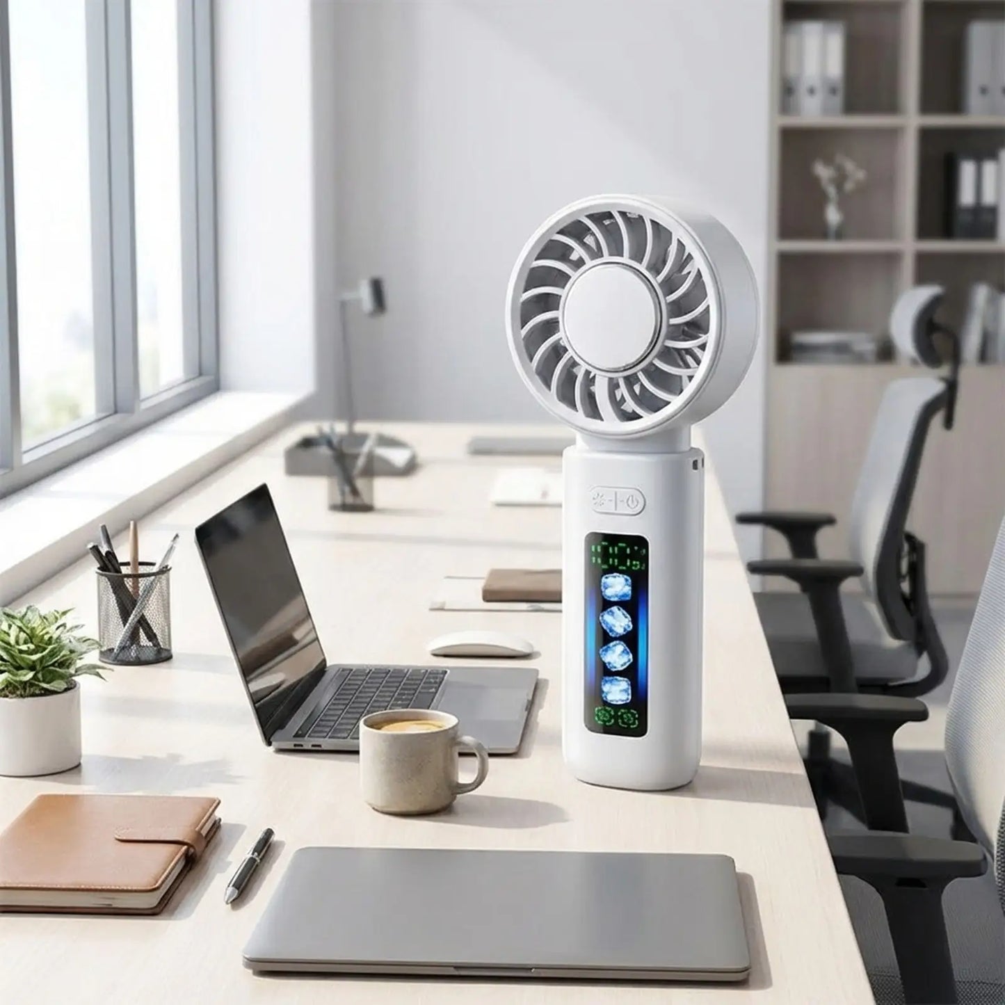 Portable Handheld Fan Personal Desk Fan Adjustable 100 Speeds for Hiking Camping Beach Compact Size for On-the-Go Cooling
