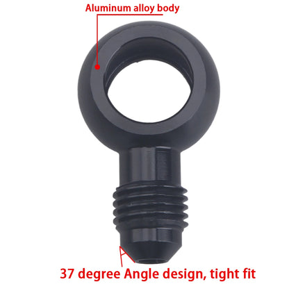 Aluminum Banjo Adapter Fitting 10AN Male Flare AN3 AN4 AN6 AN8 AN10 to 12mm 14mm 16mm Banjo Hole for Fuel & Brake Systems Black