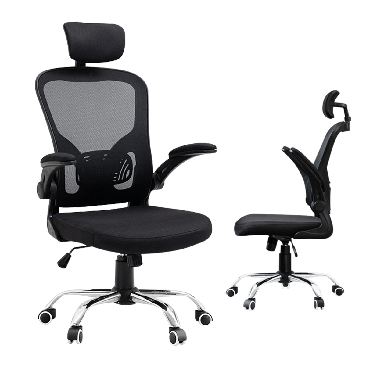 High-end Gaming Chair, Ergonomic, Height-adjustable, Flat, Foot-rest Chair (Black)
