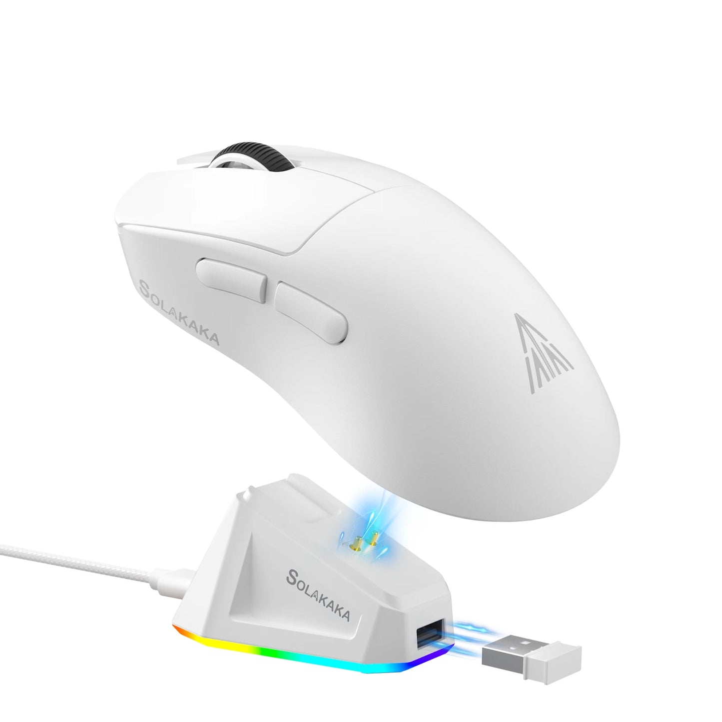 SOLAKAKA SM822 SM820 Gaming Mouse Tri-Mode 2.4GHz/Bluetooth/Wired PAW3311 24000DPI Macro Gaming Mouse with Charging Dock