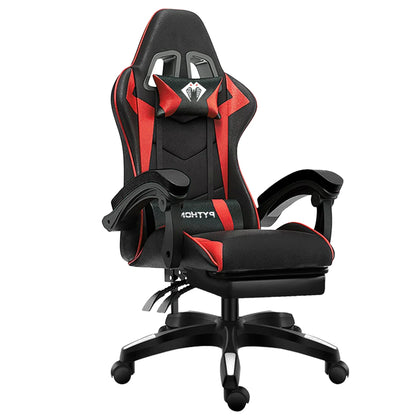 High-end Gaming Chair, Ergonomic, Height-adjustable, Flat, Foot-rest Chair (Black)
