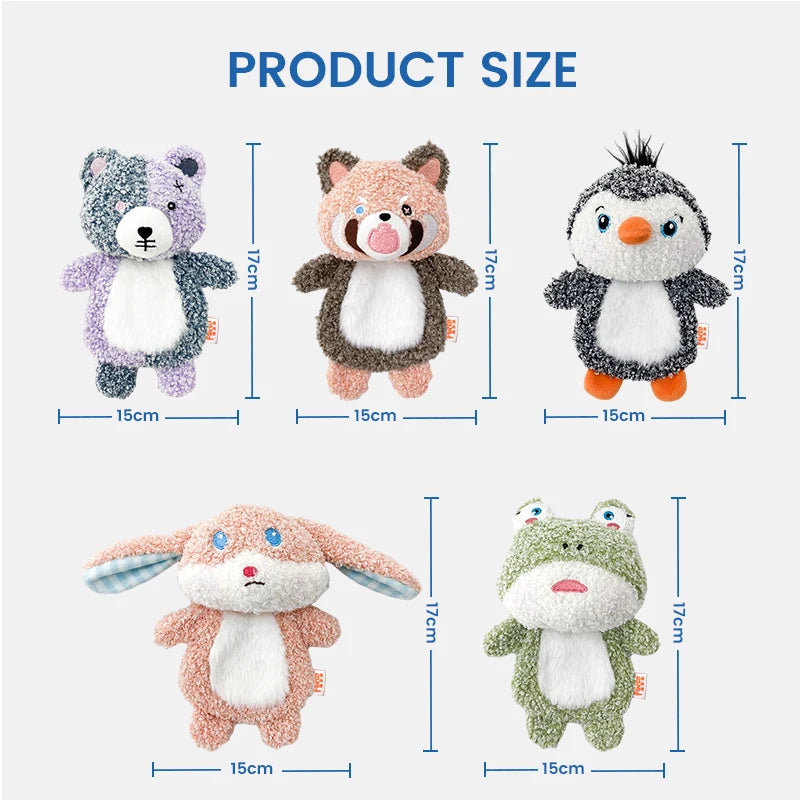 Cute Small Animal Dog Plush Toys Full Body Rattle with Built-In Squeaker Interactive Pet Playtime Toy to Reduce Loneliness