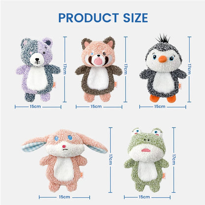 Cute Small Animal Dog Plush Toys Full Body Rattle with Built-In Squeaker Interactive Pet Playtime Toy to Reduce Loneliness