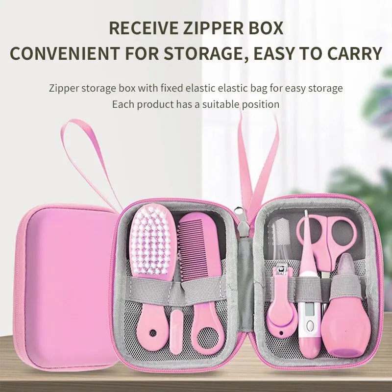 8PCS Child Care Cleaning Set Nail Clippers Comb Massage Soft Bristle Brush Set Kit
