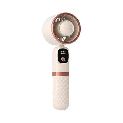 Handheld Fan 5 Speeds Mini Portable Fan with Digital Display & Power Bank Long Battery Life USB Rechargeable Personal Desk Fan