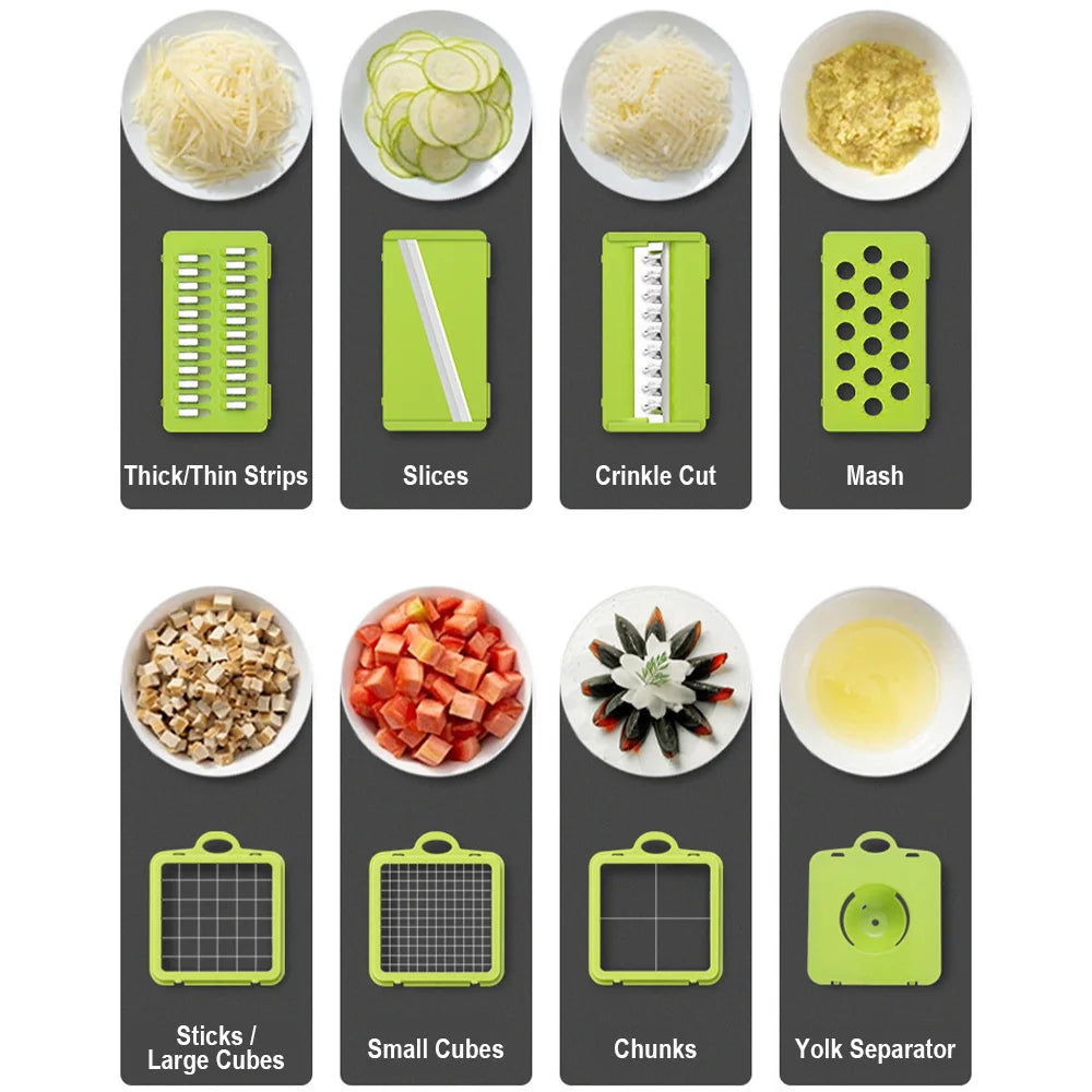 Multi-function Vegetable Chopper Slicing Shredding And Dicing Cutter Set with Container Chopping Board Food Slicer Kitchen Tools