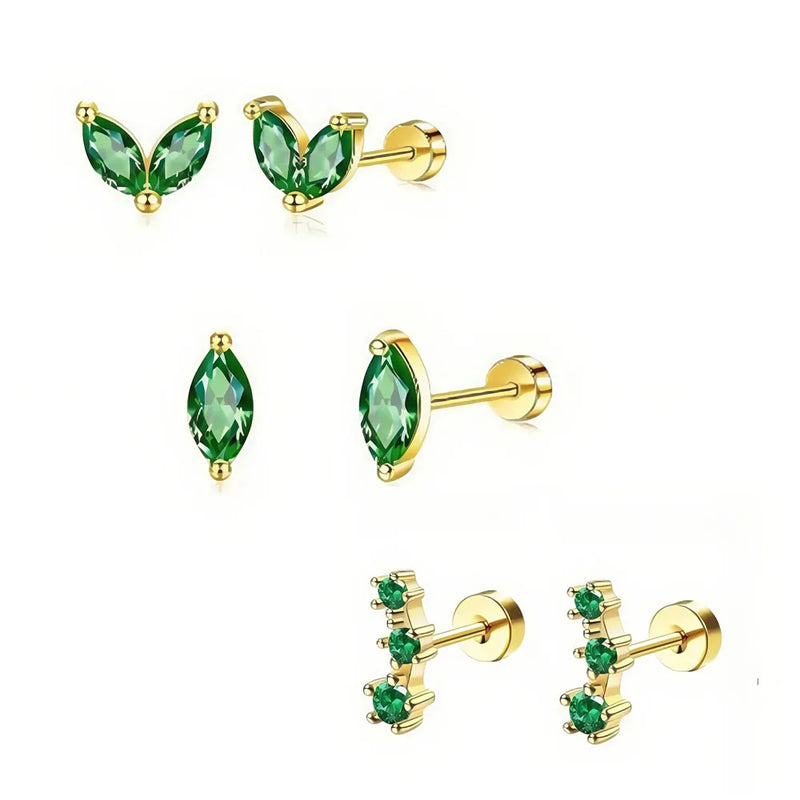 6/2Pcs Hypoallergenic Tiny 20G Stainless Steel Stud Earring for Women, Dainty CZ Cartilage Conch Helix Ear Piercing Jewelry Gift