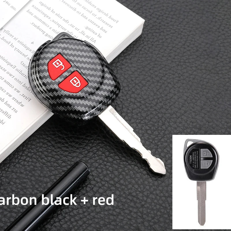 ABS Carbon 2 Button Car Remote Key Cover Case For Suzuki Swift Ignis Vitara Liana Ciaz Baleno Car Key Fob Case Cover Shell