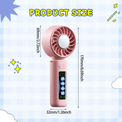 Portable Handheld Fan Personal Desk Fan Adjustable 100 Speeds for Hiking Camping Beach Compact Size for On-the-Go Cooling