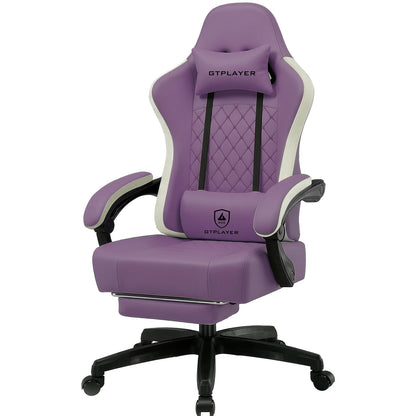 GTPLAYER Fabric Gaming Chair with Footrest, Computer Desk Chair with Pocket Spring Cushion, Home Office Ergonomic Chair