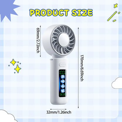 Portable Handheld Fan Personal Desk Fan Adjustable 100 Speeds for Hiking Camping Beach Compact Size for On-the-Go Cooling