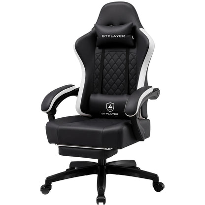 GTPLAYER Fabric Gaming Chair with Footrest, Computer Desk Chair with Pocket Spring Cushion, Home Office Ergonomic Chair
