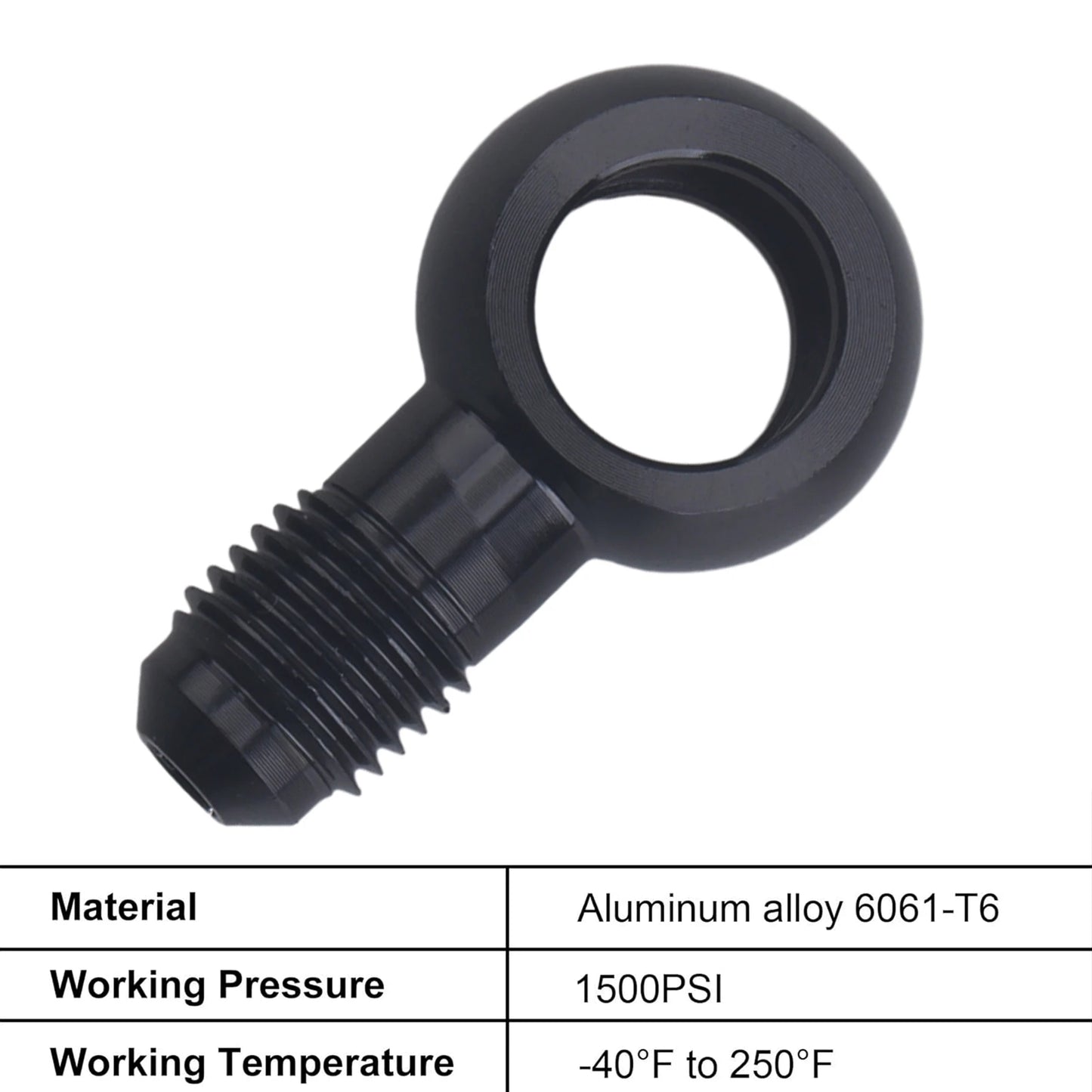 Aluminum Banjo Adapter Fitting 10AN Male Flare AN3 AN4 AN6 AN8 AN10 to 12mm 14mm 16mm Banjo Hole for Fuel & Brake Systems Black