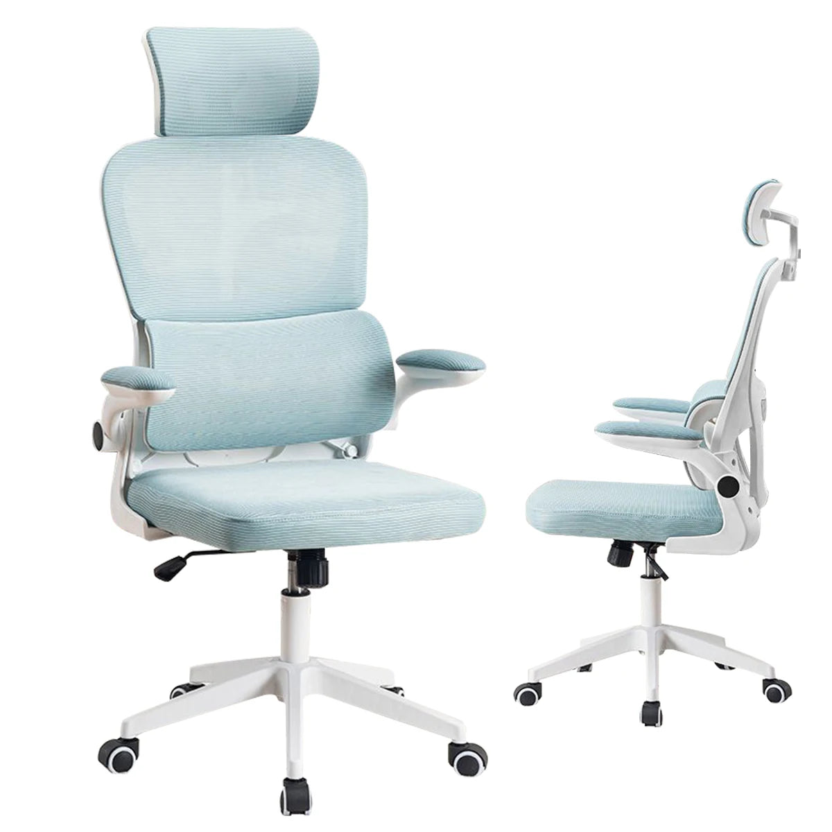 High-end Gaming Chair, Ergonomic, Height-adjustable, Flat, Foot-rest Chair (Black)