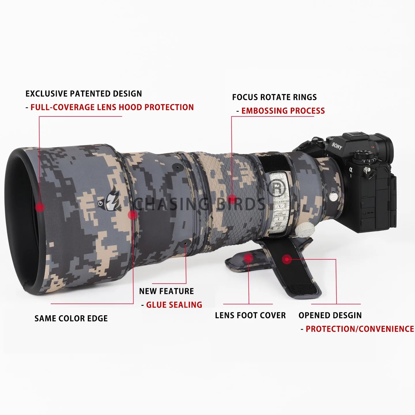 CHASING BIRDS Ver.IV Lens Camouflage Coat for SONY FE 300 mm F2.8 GM OSS waterproof and rainproof lens protective cover SEL300