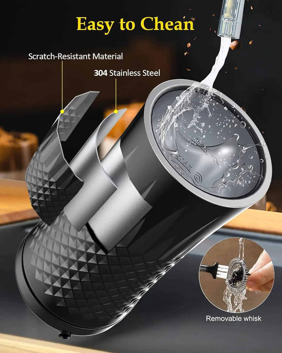 4 in 1 Electric Milk Frother And Steamer  240ml Electric Hot And Cold Milk Frother For Coffee Cappuccino Automatic Milk Frother