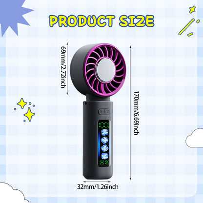 Portable Handheld Fan Personal Desk Fan Adjustable 100 Speeds for Hiking Camping Beach Compact Size for On-the-Go Cooling