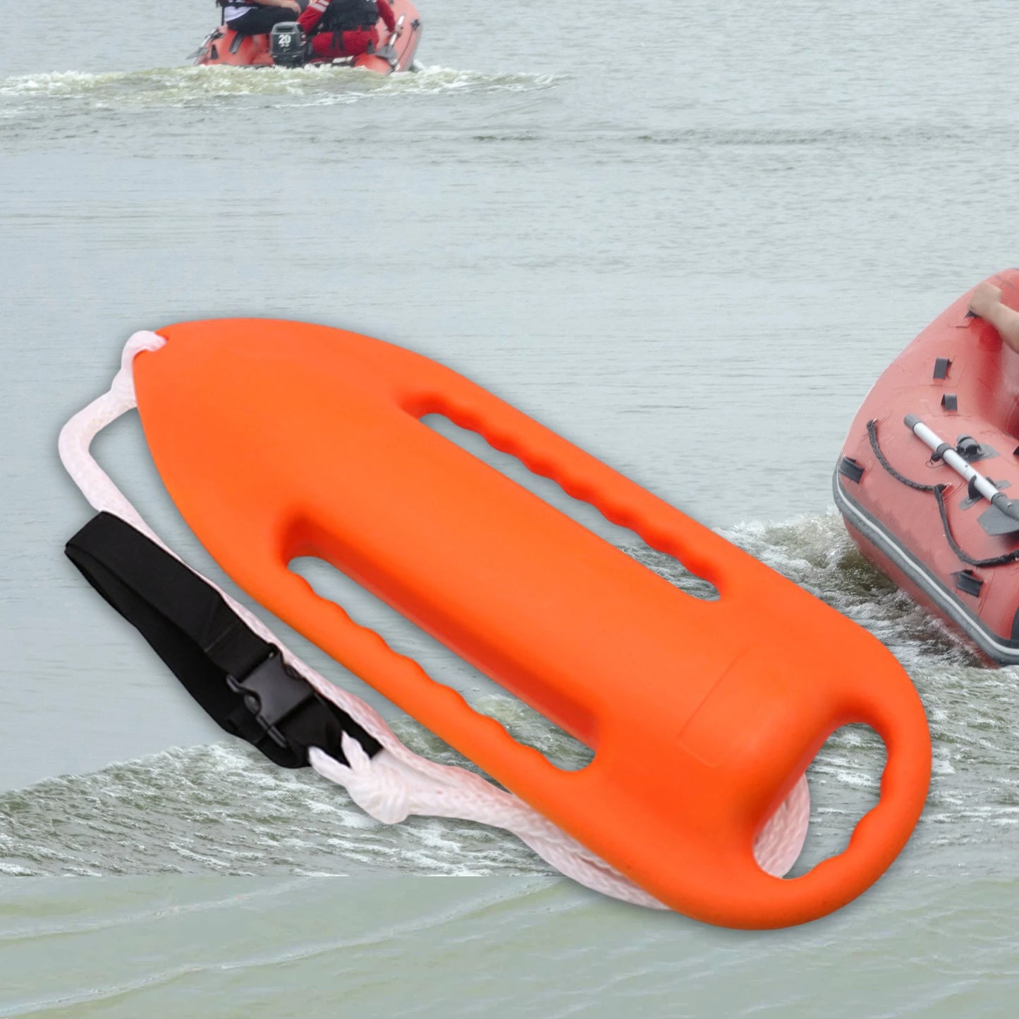 6 Handle Rescue Can Rescue Gear Survival Swim Buoy with Adjustable Waist Belt Snorkeling Kayaking Canoeing Rafting Accessories