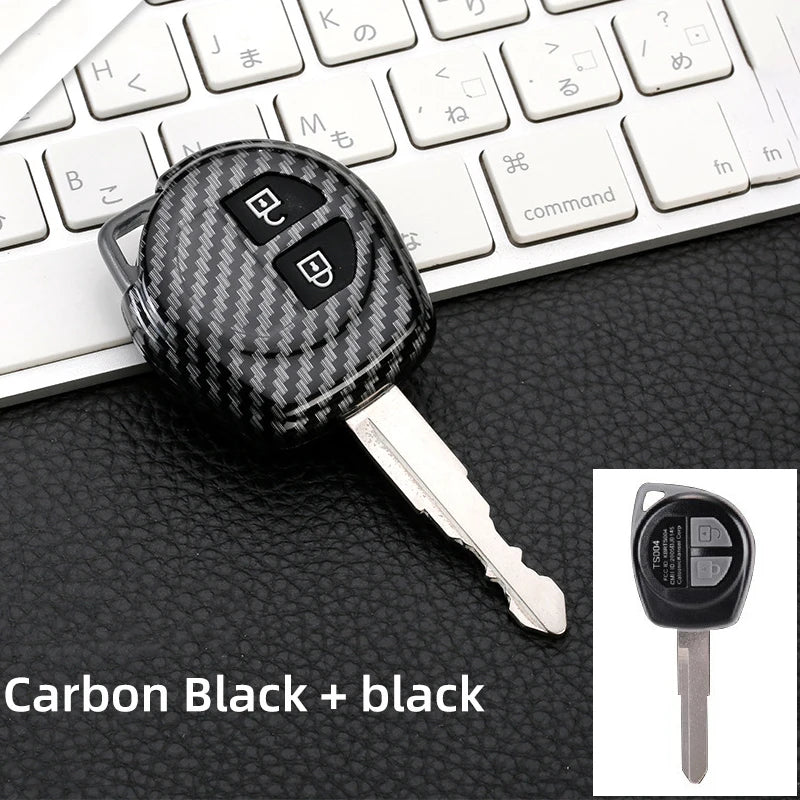 ABS Carbon 2 Button Car Remote Key Cover Case For Suzuki Swift Ignis Vitara Liana Ciaz Baleno Car Key Fob Case Cover Shell
