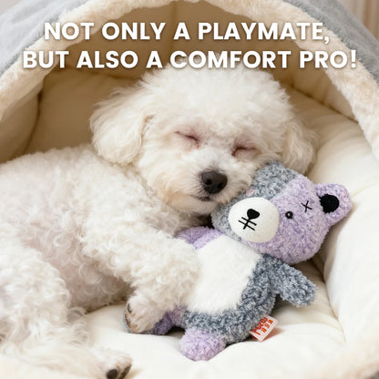 Cute Small Animal Dog Plush Toys Full Body Rattle with Built-In Squeaker Interactive Pet Playtime Toy to Reduce Loneliness