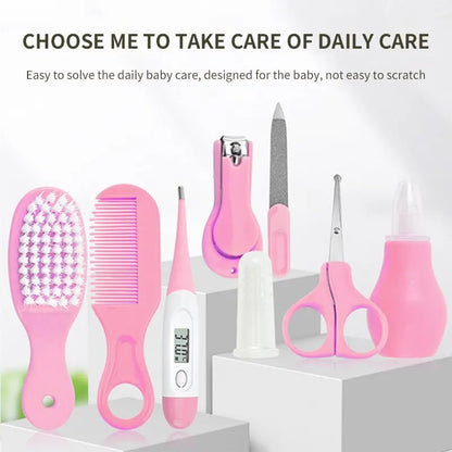 8PCS Child Care Cleaning Set Nail Clippers Comb Massage Soft Bristle Brush Set Kit