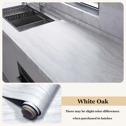 Wood Grain Cabinet Self-adhesive Wall Stickers Flame Retardant Waterproof Renovation Kitchen Anti-smoke Protective Film