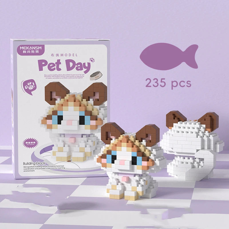 Pet Cat And Dog Animal Dolls Children's Educational Building Block Toys Suitable For Children's Birthday Gifts
