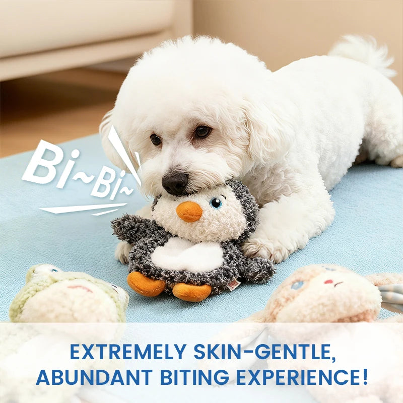Cute Small Animal Dog Plush Toys Full Body Rattle with Built-In Squeaker Interactive Pet Playtime Toy to Reduce Loneliness