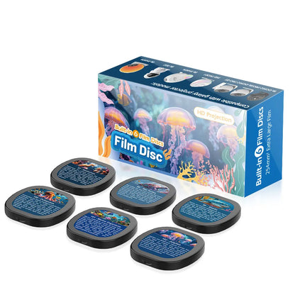 4K Galaxy Projector Lamp Disc HD Star Projector Night Disc Planetarium Projector - 6 Pcs Animal Series (Projector Not Included)