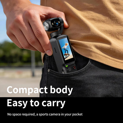 4K HD Handheld Outdoor Action Camera Portable Pocket Camera 180 ° Rotating Record Vlog Life Video Recording Entry Action Camer