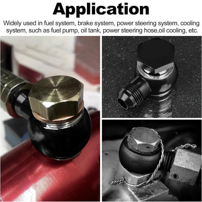 Black Aluminum Banjo Adapter Fitting 10AN Male Flare AN3 AN4 AN6 AN8 AN10 to 12mm 14mm 16mm Banjo Hole for Fuel & Brake Systems