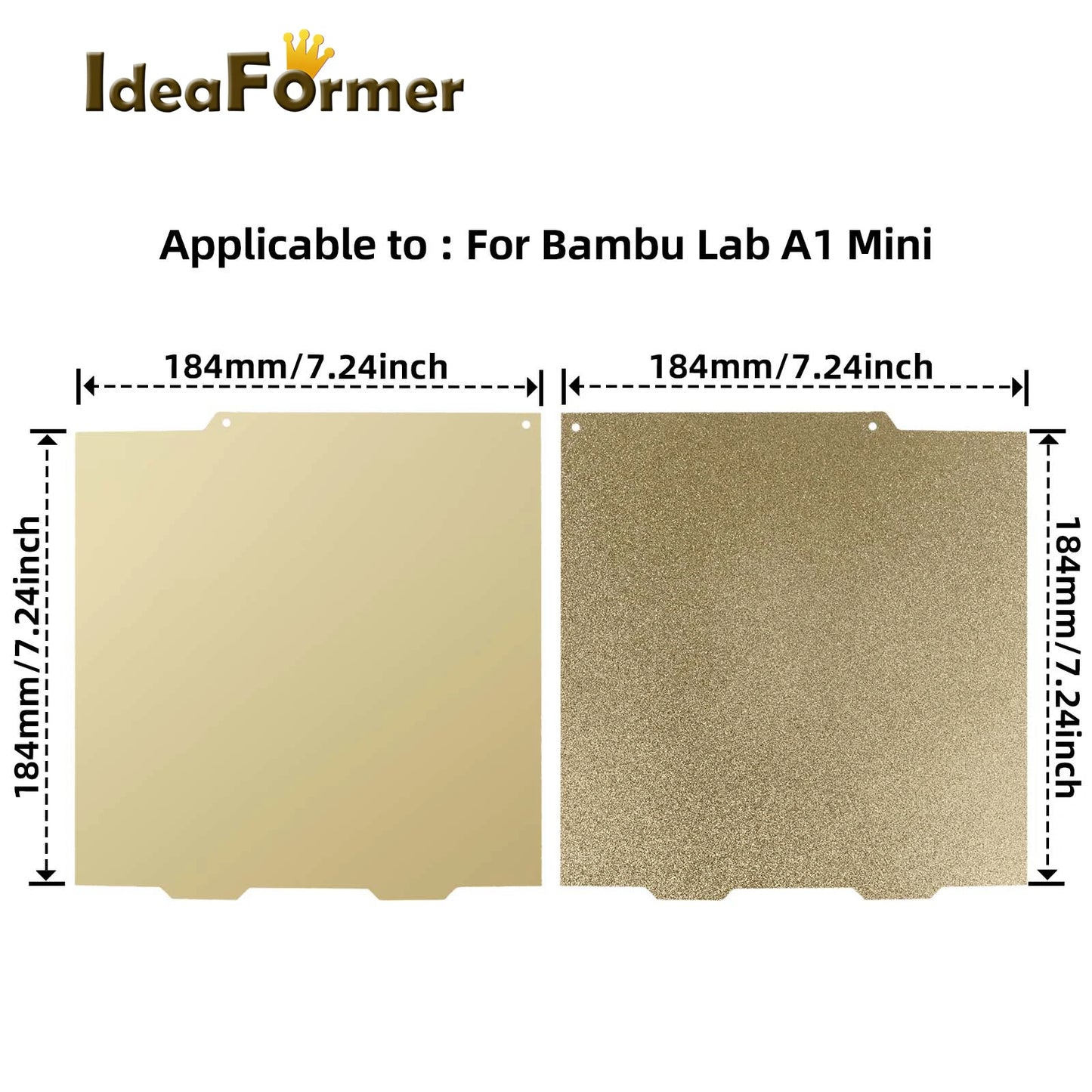 For Bambu Lab A1 Mini Build Plate Double Sided texture PEI smooth PEO PET Bed Spring Steel Sheet 184x184mm For Bambulab A1 Mini.