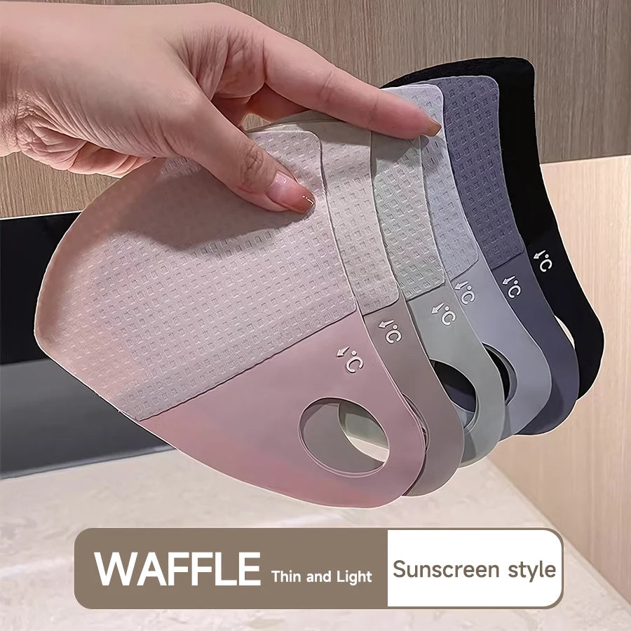 Summer Ice Feel Mask Women Traceless Sunscreen Sunshade Mask Eye Protection Angle Ice Silk Fashion Shade Mask