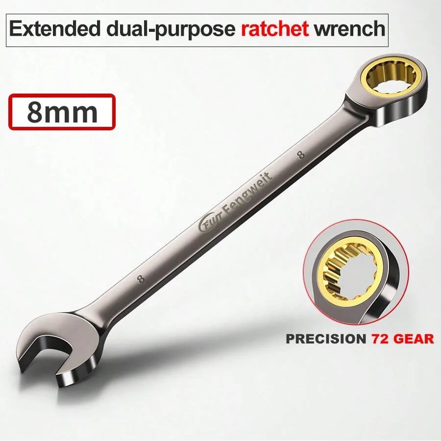 Ratchet Wrench 6-32mm, Combination Wrench, Dual-Use Wrench, Universal Repair Tool for Car and Motorcycle Maintenance