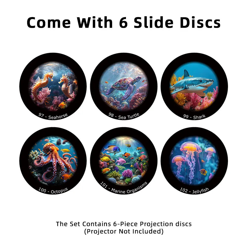 4K Galaxy Projector Lamp Disc HD Star Projector Night Disc Planetarium Projector - 6 Pcs Animal Series (Projector Not Included)