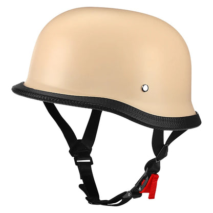 Motorcycle Half Helmet German Leather Vintage Helmet Casco Moto Motorcycle Open Face Helmet Biker Pilot DOT Certification M-L-XL
