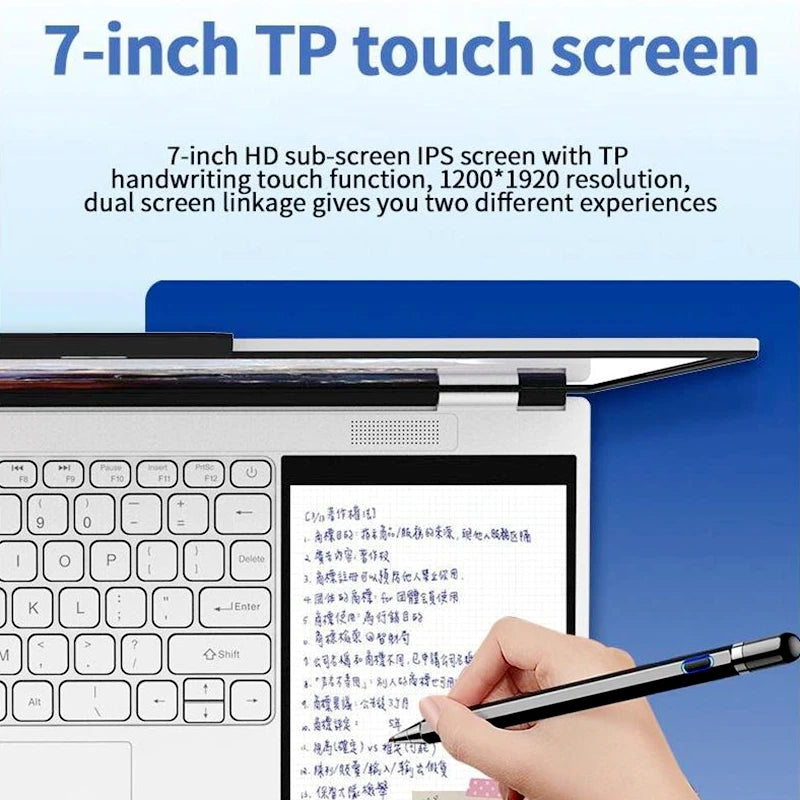 2026 New High Configuration Business Laptop 15.6" + 7" Touch Dual Screen 16GB 1TB SSD Intel Celeron Win 10/11