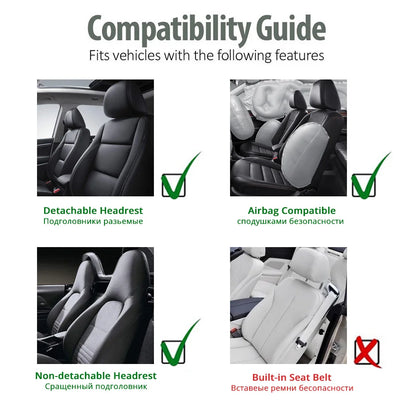 Faux Leather Car Seat Cover Full Set Airbags Compatible and Split Bench Universal Auto Covers Style Car Seat Cover Auto Interior