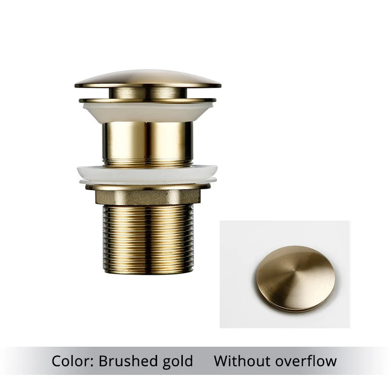 Pop up Drain Button Bathroom Sink Plug Black Gold Rose Siphon Waste Stopper Wash Basin Faucet Accessory for Kitchen Or Bath