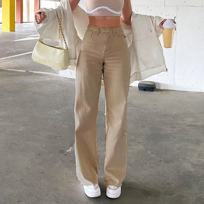 Fashion Loose y2k Jeans Women High Waist Stretch Wide Leg Femme Trousers Casual Comfort Denim Mom Pants 2021 Washed Jean Pants