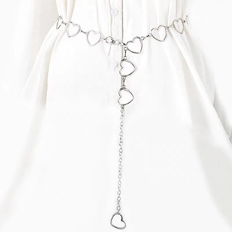 Sexy Body Waist Chain Jewelry For Women Fashion Minimalism Belly Belt Simple Heart Chain Bohemia Summer Beach Vacation Bijoux