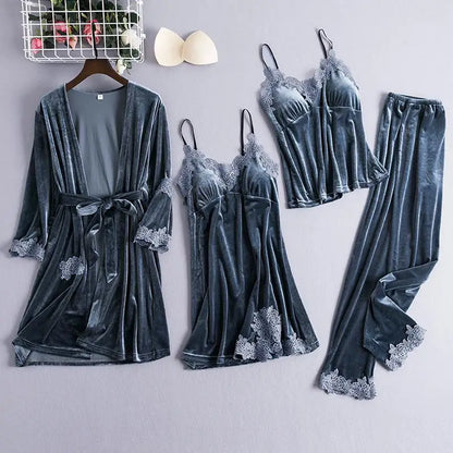 Chinese Style Female Velour Robe Gown Classic Burgundy Sleepwear Nighty Set Lace Patchwork Nightwear Bathrobe Sexy Negligee