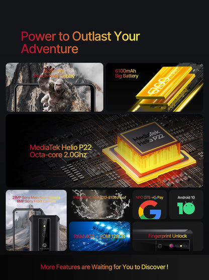 Cheap 4G Dual Sim Mobile Phone Waterproof Shockproof Rugged Smart Cellphone GPS Octa Core CPU Bar Design-for CDMA Networks