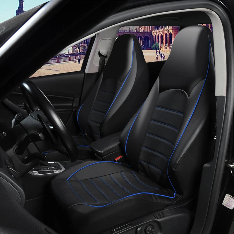 Faux Leather Car Seat Cover Full Set Airbags Compatible and Split Bench Universal Auto Covers Style Car Seat Cover Auto Interior