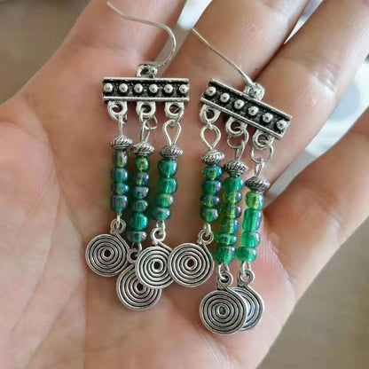 turquoise earrings jewelry dangle earrings boho earrings ethnic earrings leather Earrings big leather Earrings