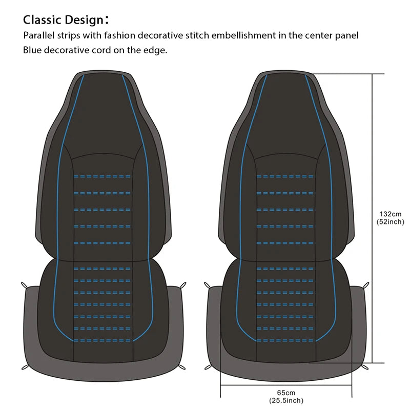 Faux Leather Car Seat Cover Full Set Airbags Compatible and Split Bench Universal Auto Covers Style Car Seat Cover Auto Interior