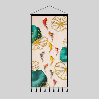 Tapestry decoration painting living room entrance porch new Chinese background cloth wall decoration hanging cloth wall decor
