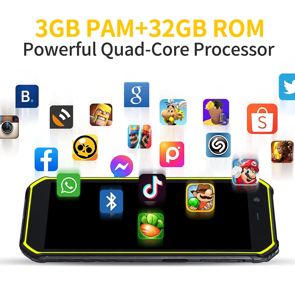 2024 New Design Waterproof IP68 Shockproof 4G NFC CDMA 13MP Rear Camera Android 10.0 Rugged Mobile Phone