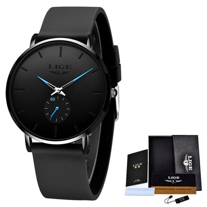 LIGE  LG10006 40mm Fashion Simple Watch for Men Women Analog Quartz Wrist Watches Silicone Waterproof Watches Sports Watches