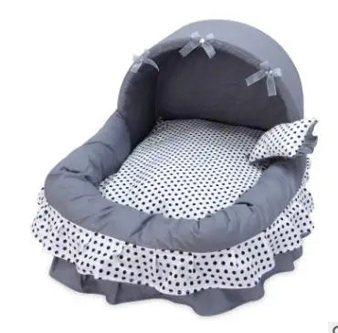 Pink Lace Dog Beds For Small Dogs With Cushion  S M L Pet Washable Puppy Animal Cat Indoor Sweet Home Yorkie Car Seat Mat Goods